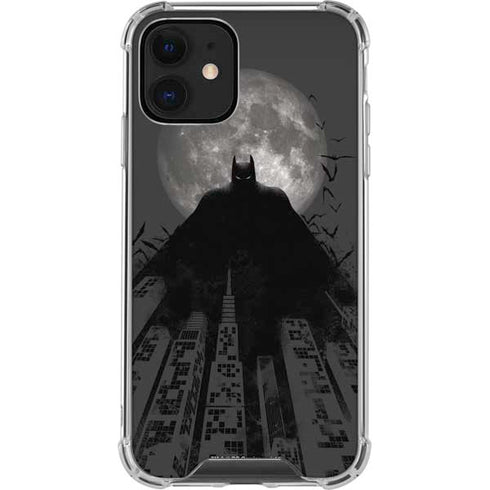 DC Comics Batman On City with Moon Art iPhone 12 Clear Case