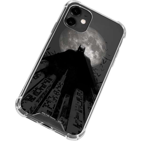 DC Comics Batman On City with Moon Art iPhone 12 Clear Case