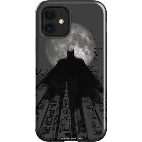 DC Comics Batman On City with Moon Art iPhone 12 Impact Case