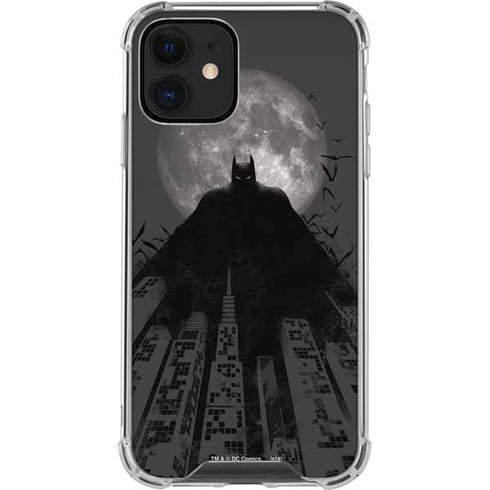 DC Comics Batman On City with Moon Art iPhone 12 Mini Clear Case