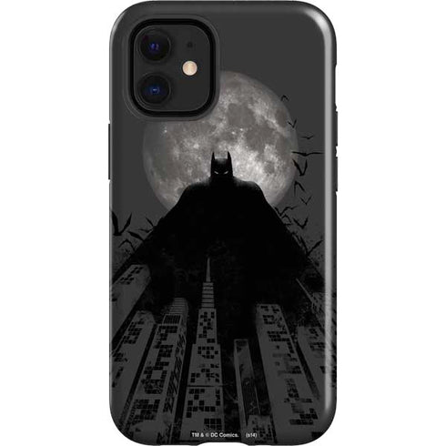 DC Comics Batman On City with Moon Art iPhone 12 Mini Impact Case