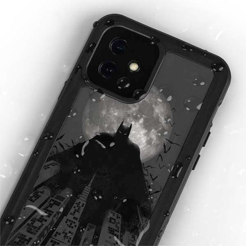 DC Comics Batman On City with Moon Art iPhone 12 Mini Waterproof Case