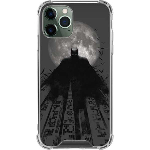 DC Comics Batman On City with Moon Art iPhone 12 Pro Clear Case
