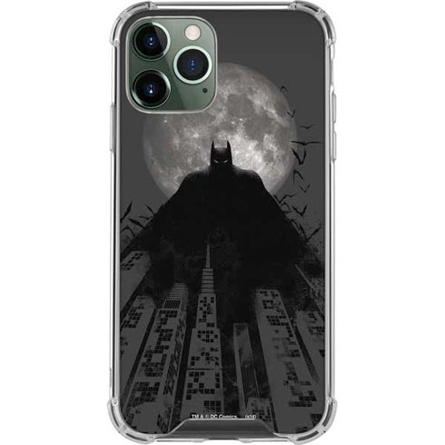 DC Comics Batman On City with Moon Art iPhone 12 Pro Max Clear Case