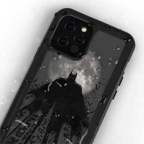 DC Comics Batman On City with Moon Art iPhone 12 Pro Waterproof Case