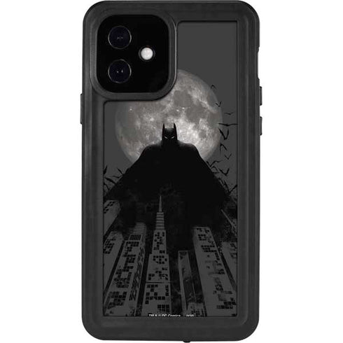 DC Comics Batman On City with Moon Art iPhone 12 Waterproof Case