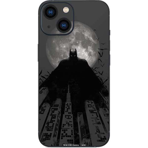 DC Comics Batman On City with Moon Art iPhone 13 Mini Skin
