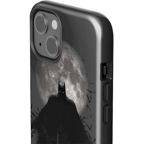 DC Comics Batman On City with Moon Art iPhone 15 Plus Impact Case