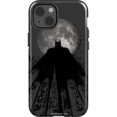 DC Comics Batman On City with Moon Art iPhone 14 Impact Case