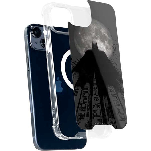 DC Comics Batman On City with Moon Art iPhone 15 Plus MagSafe Case