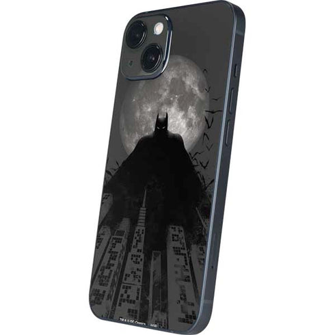 DC Comics Batman On City with Moon Art iPhone 15 Plus Skin