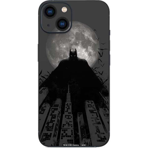 DC Comics Batman On City with Moon Art iPhone 14 Plus Skin