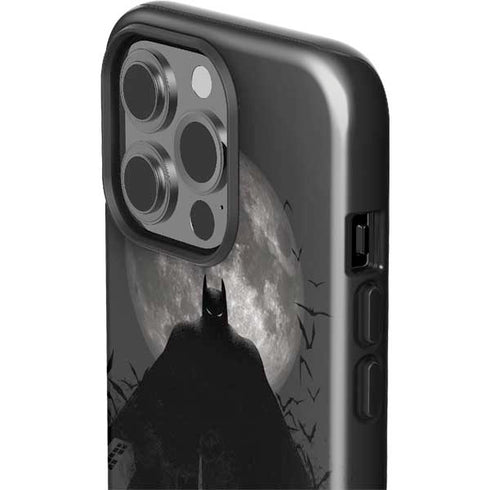 DC Comics Batman On City with Moon Art iPhone 14 Pro Impact Case