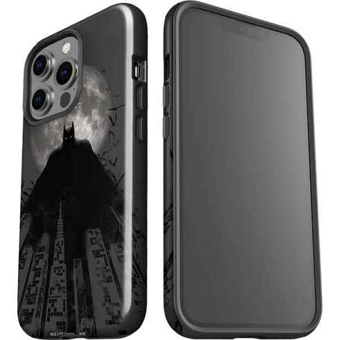 DC Comics Batman On City with Moon Art iPhone 14 Pro Impact Case