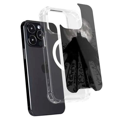 DC Comics Batman On City with Moon Art iPhone 15 Pro Max MagSafe Case