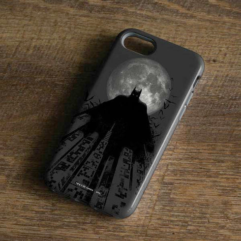DC Comics Batman On City with Moon Art iPhone 8 Pro Case