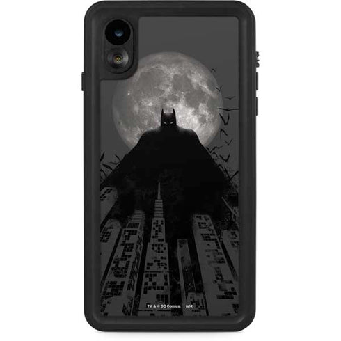 DC Comics Batman On City with Moon Art iPhone XR Waterproof Case