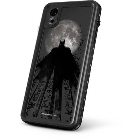 DC Comics Batman On City with Moon Art iPhone XR Waterproof Case