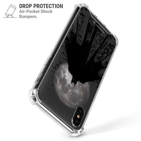 DC Comics Batman On City with Moon Art iPhone XS Max Clear Case