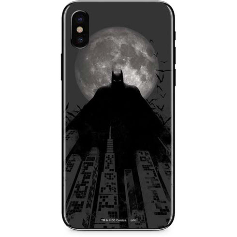 DC Comics Batman On City with Moon Art iPhone XS Max Skin