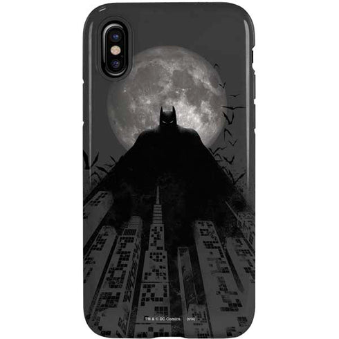 DC Comics Batman On City with Moon Art iPhone XS Pro Case