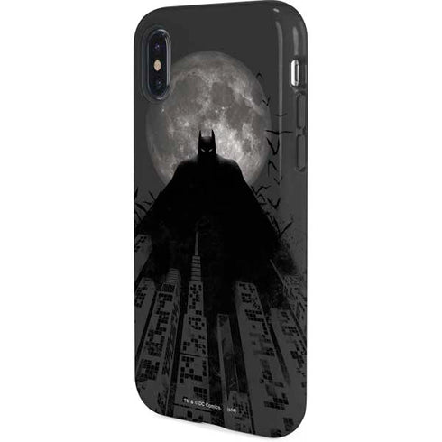 DC Comics Batman On City with Moon Art iPhone XS Pro Case
