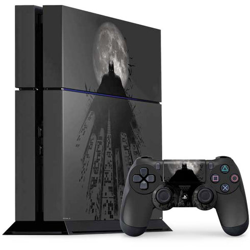 DC Comics Batman On City with Moon Art PS4 Console and Controller Bundle Skin