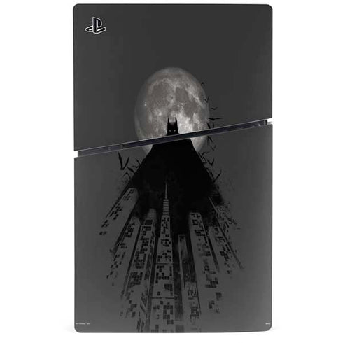 DC Comics Batman On City with Moon Art PS5 Slim Disk Bundle Skin