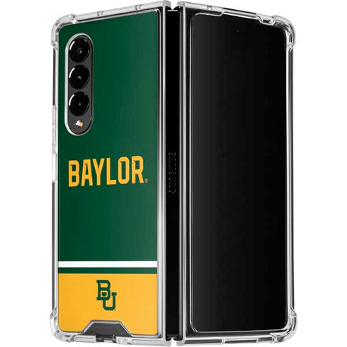 Baylor University BU Split Galaxy Z Fold4 5G Clear Case
