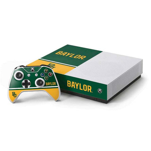 Baylor University BU Split Xbox One S All-Digital Edition Bundle Skin