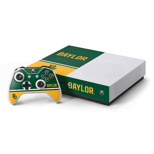 Baylor University BU Split Xbox One S Console and Controller Bundle Skin