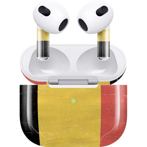Belgium Flag Distressed Apple AirPods (3rd Gen 2021) Skin