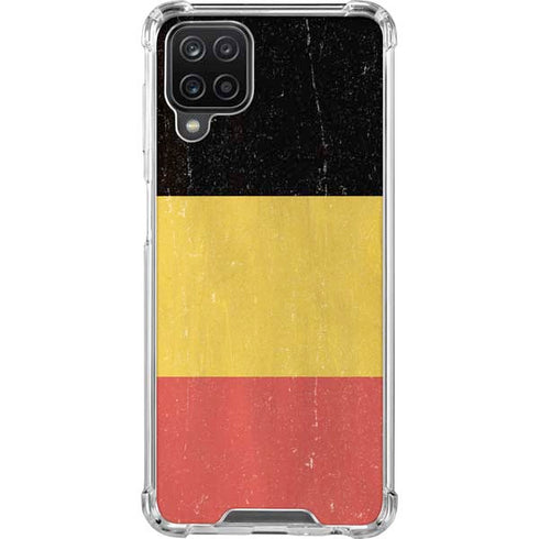Belgium Flag Distressed Galaxy A12 Clear Case