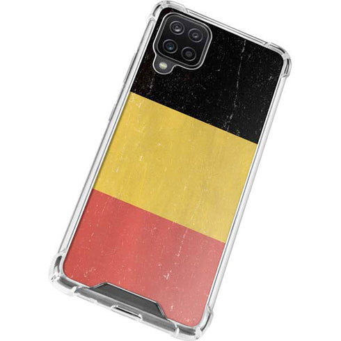 Belgium Flag Distressed Galaxy A12 Clear Case
