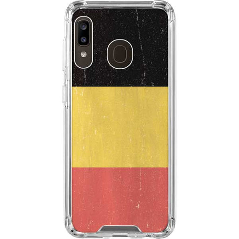 Belgium Flag Distressed Galaxy A30 Clear Case