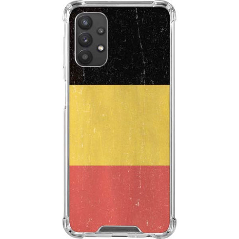 Belgium Flag Distressed Galaxy A32 5G Clear Case