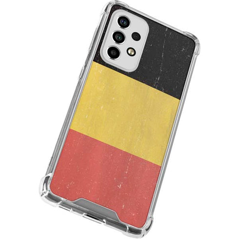 Belgium Flag Distressed Galaxy A53 5G Clear Case