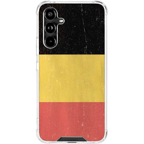 Belgium Flag Distressed Galaxy A54 5G Clear Case