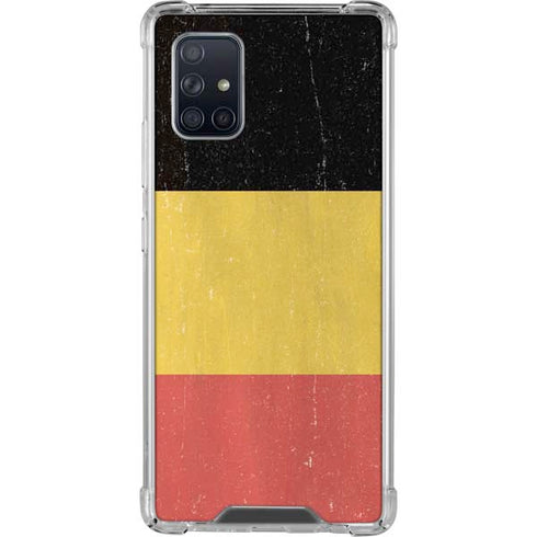 Belgium Flag Distressed Galaxy A71 5G Clear Case