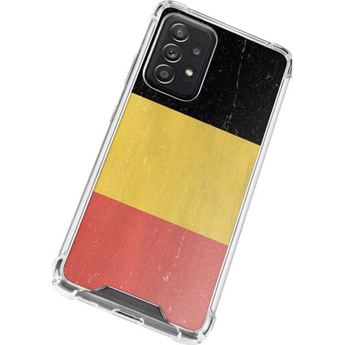 Belgium Flag Distressed Galaxy A72 5G Clear Case