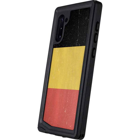 Belgium Flag Distressed Galaxy Note 10 Waterproof Case