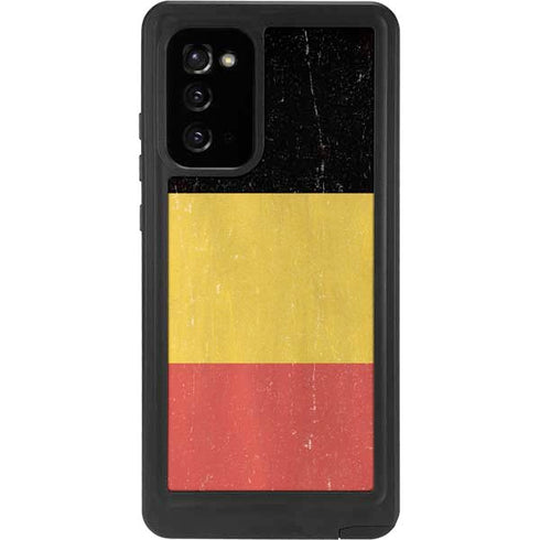 Belgium Flag Distressed Galaxy Note20 5G Waterproof Case