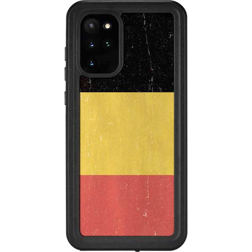 Belgium Flag Distressed Galaxy S20 Plus Waterproof Case