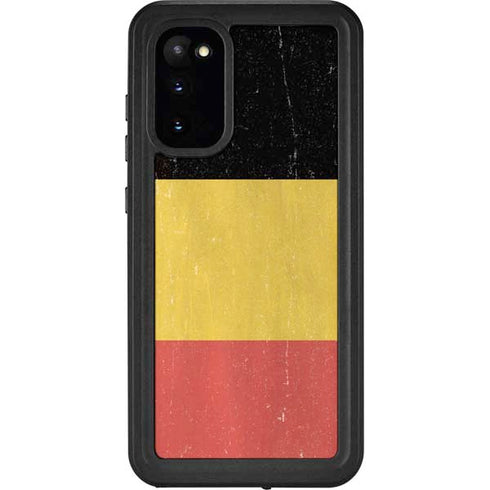 Belgium Flag Distressed Galaxy S20 Waterproof Case