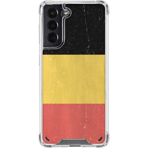 Belgium Flag Distressed Galaxy S21 5G Clear Case