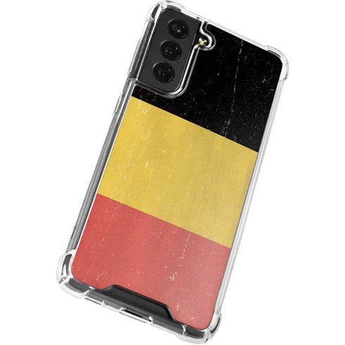 Belgium Flag Distressed Galaxy S21 FE Clear Case