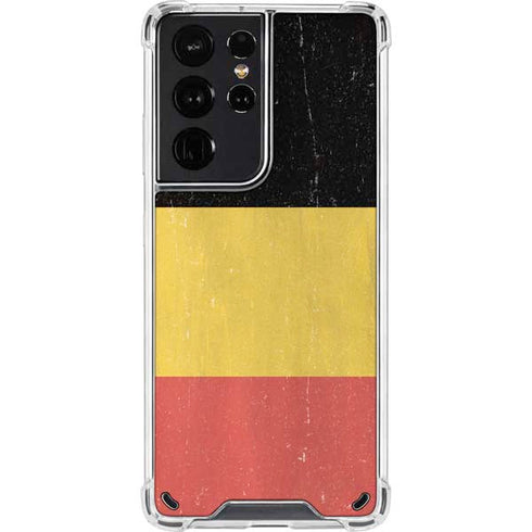 Belgium Flag Distressed Galaxy S21 Ultra 5G Clear Case