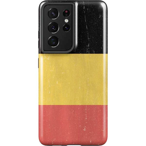 Belgium Flag Distressed Galaxy S21 Ultra 5G Pro Case