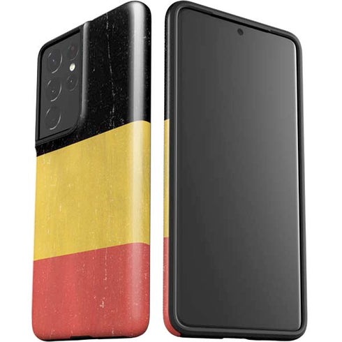 Belgium Flag Distressed Galaxy S21 Ultra 5G Pro Case