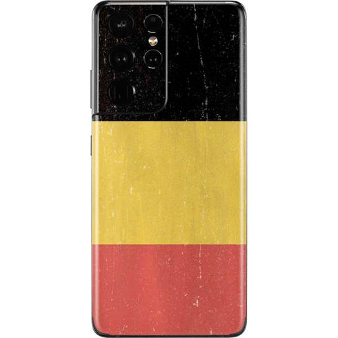 Belgium Flag Distressed Galaxy S21 Ultra 5G Skin